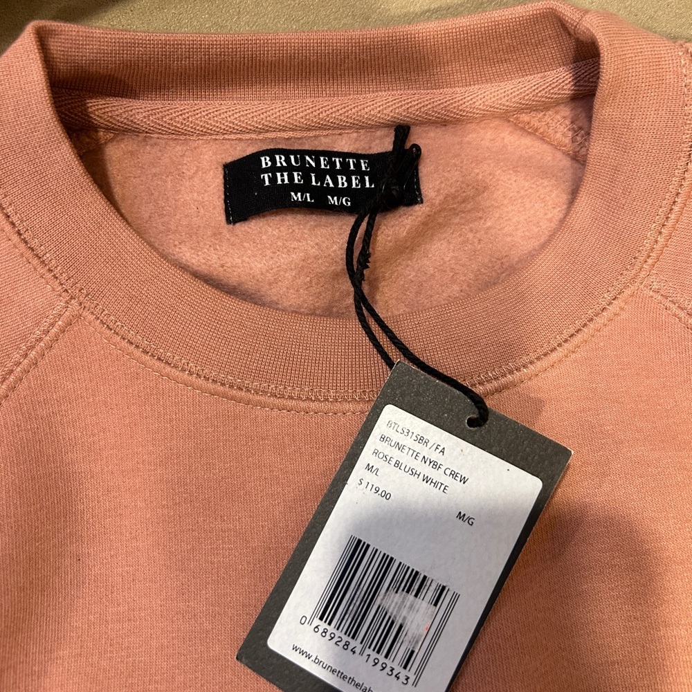 Brunette The Label Varsity Hair Colour Not Your Boyfriend's Crew Sweatshirt NWT - Picture 5 of 8
